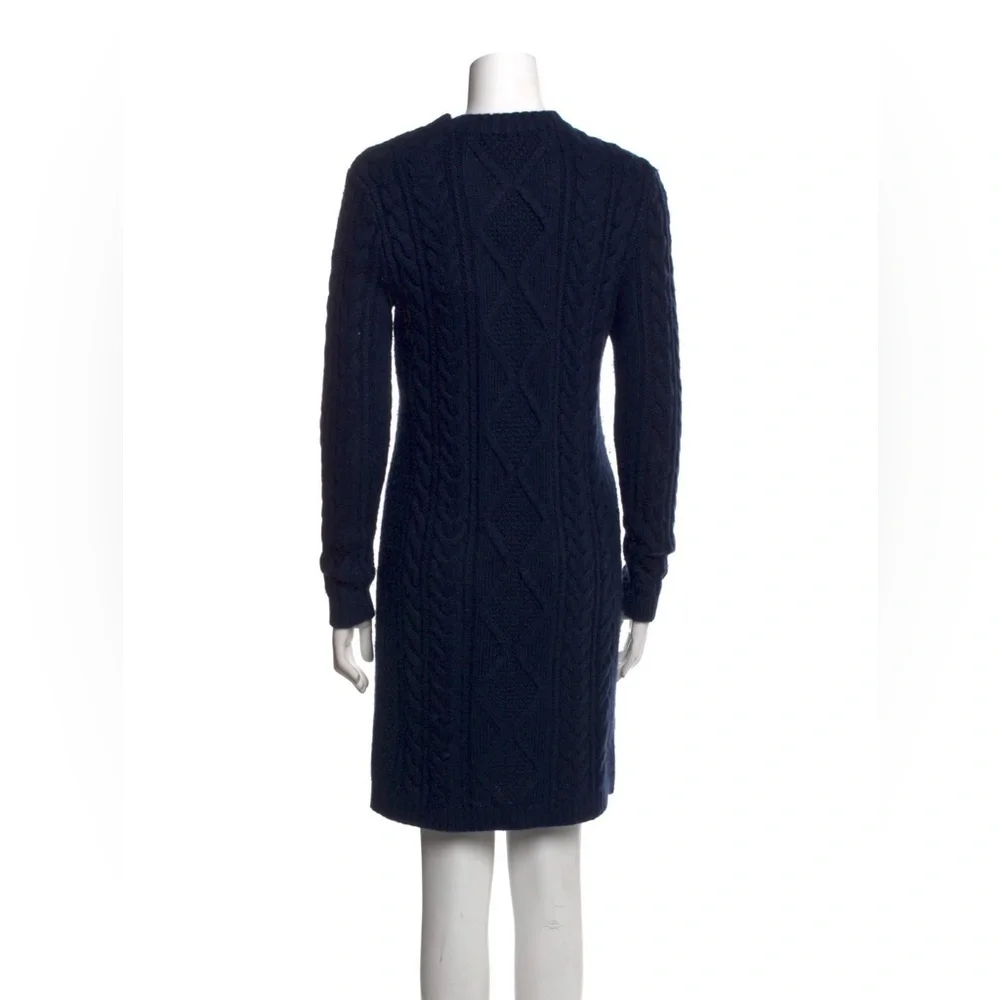 Polo Ralph Lauren Navy Cable Knit Sweater Dress - 100% Merino Wool - size L - Picture 5 of 7